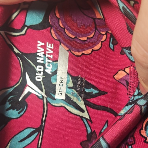 Old Navy Active Go-Dry Pink Leggings Vibrant Floral Design - Picture 3 of 4